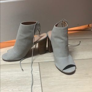 Charles David Gray Suede Booties